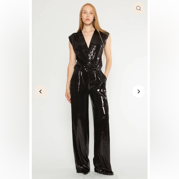 Riley Radar Black Sequin Classic Jumpsuit, SZ 1, petite - Picture 1 of 5